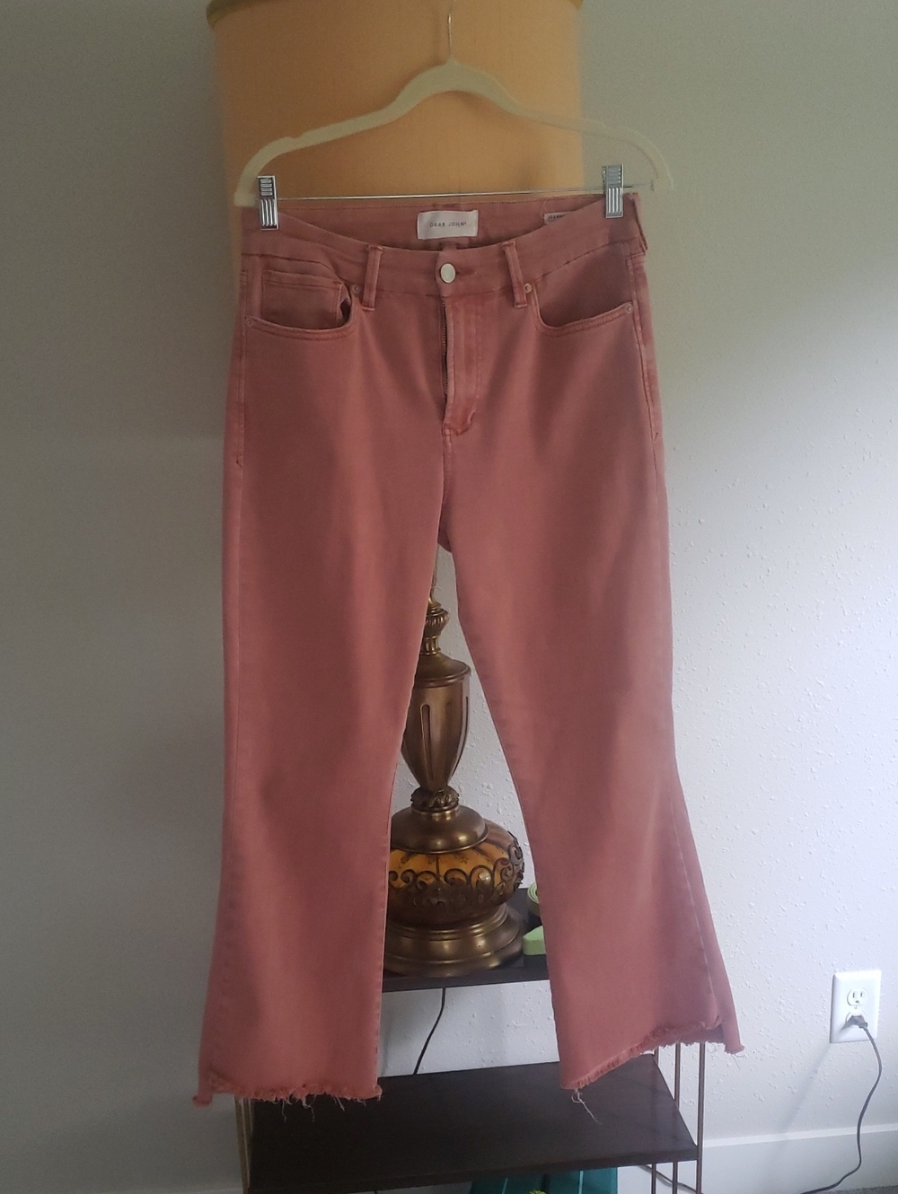Dear John Dusty Rose Cropped Jeans with Raw Hem